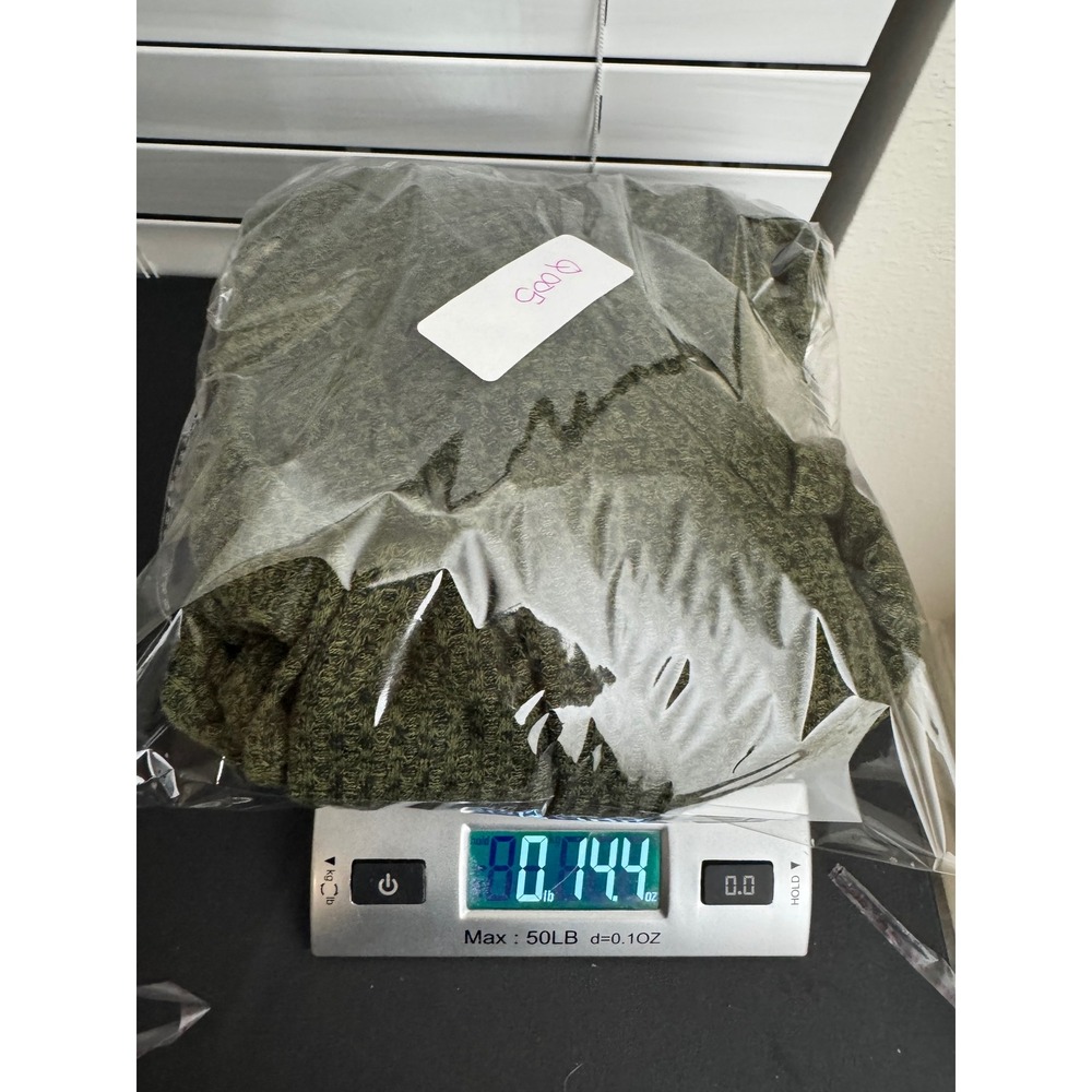 Logo Lounge Womens 1X Olive Green Textured Knit Hoodie Pullover Longline Relaxed - Picture 7 of 7